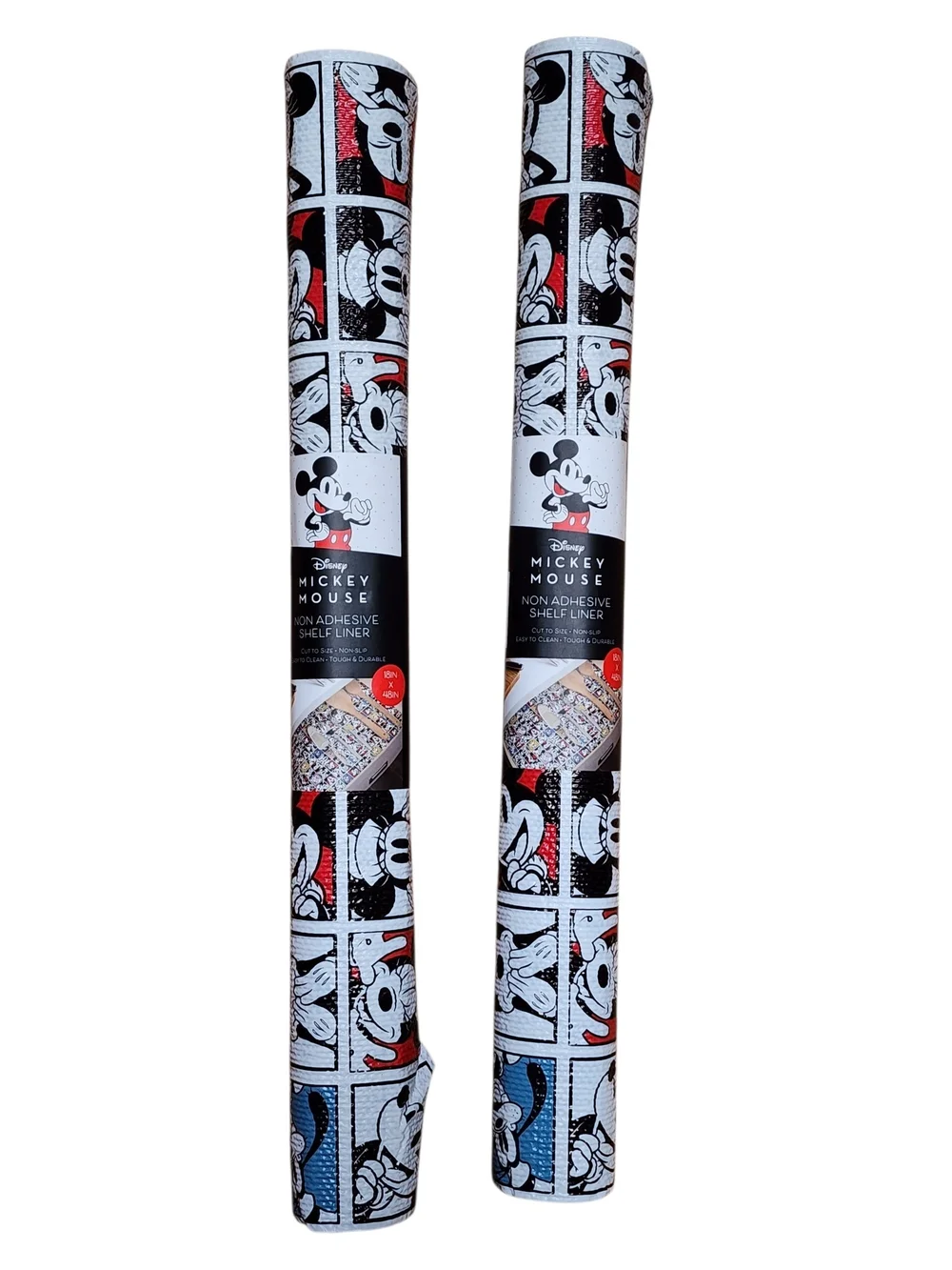 Disney Mickey Mouse Shelf Liners in Black, Red, White - Lot Of 2